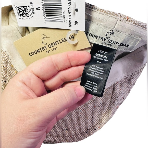 SOLD: Men’s Wool Blend British Tan Pull-on Cap Hat - Country Gentleman Medium - Picture 6 of 7